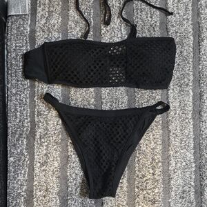Zaful Black Mesh Bikini Set
